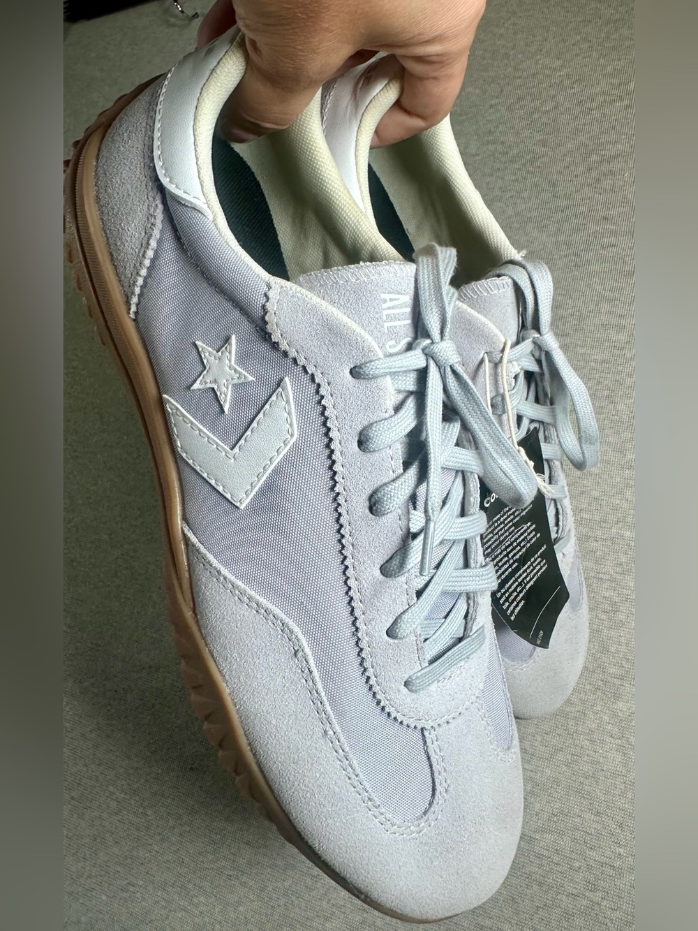 NWT Converse Point Star Low Top Sneakers Light Purple Suede Gum Sole Mens 11.5.